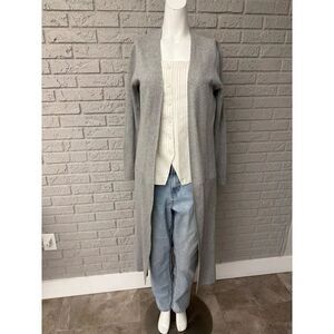 Kaisley Women’s Gray Open Front Pockets Long Cardigan Size M